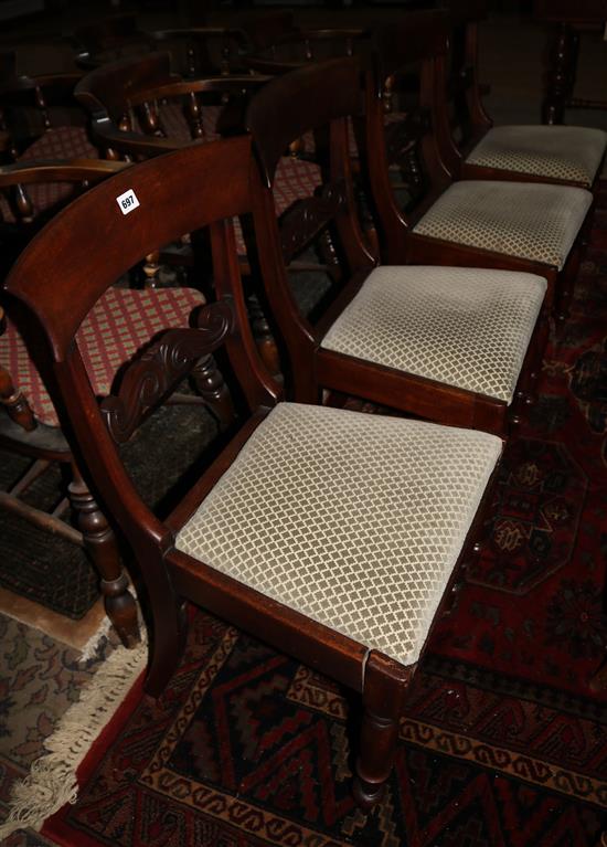 X4 19th century dining chairs